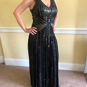 St. John beaded evening gown